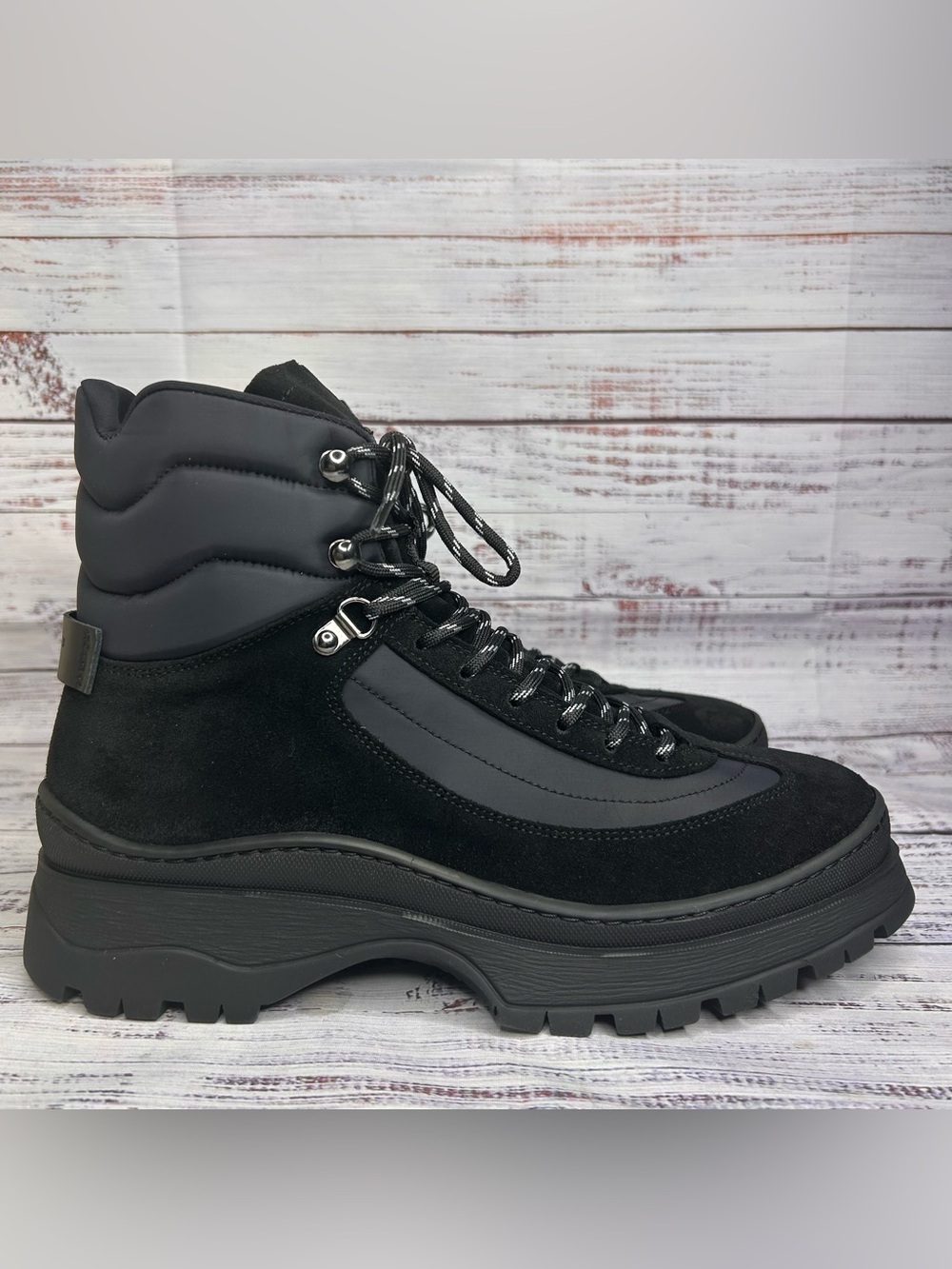 Allsaints Lucas Suede Hiker Black Boots Men’s Size 8